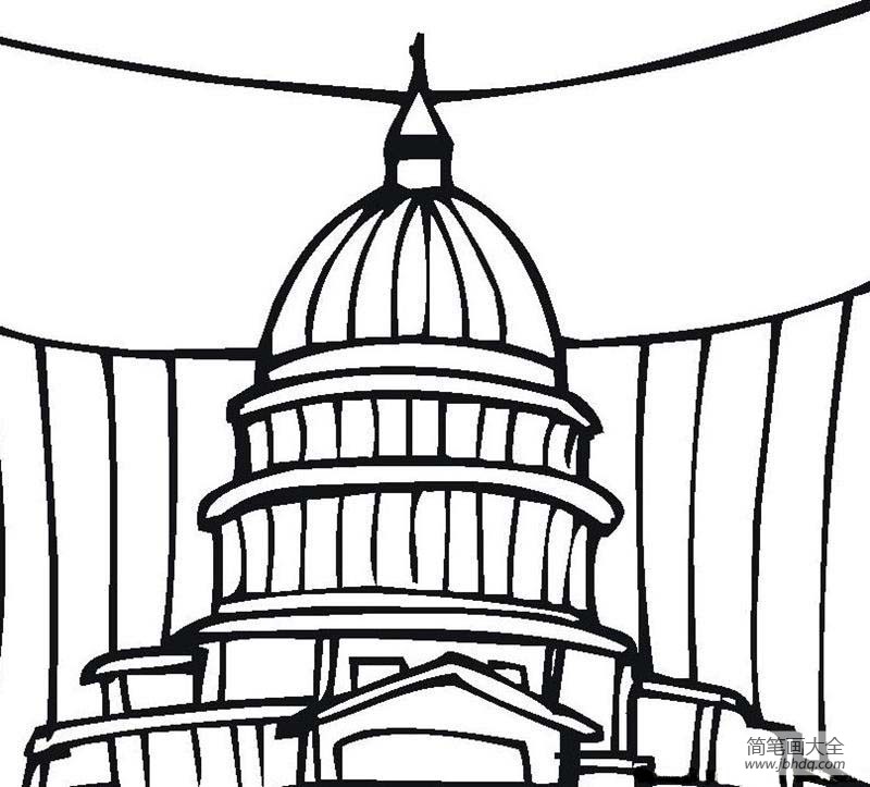 世界著名建筑华盛顿政府简笔画
