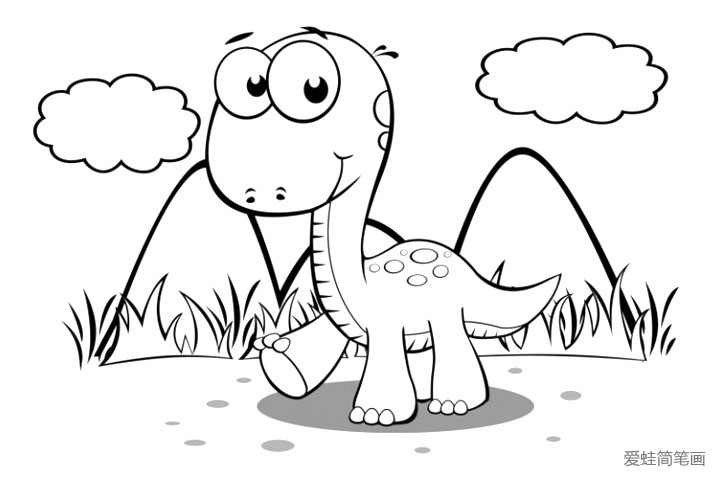 2张超萌的小恐龙简笔画图片