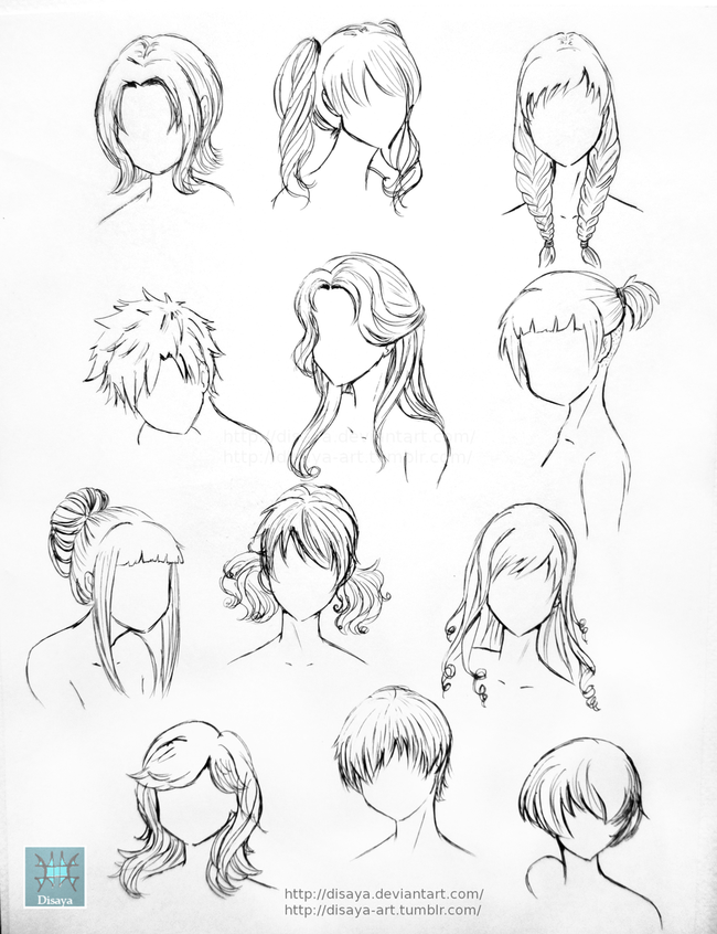 漫画教程图解第四期:人物头发的画法参考