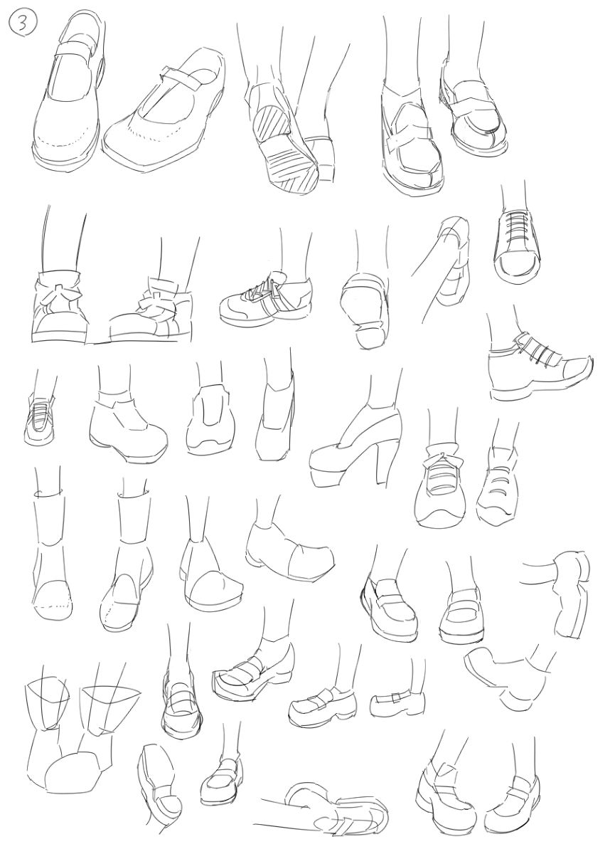 人物鞋子画法图片