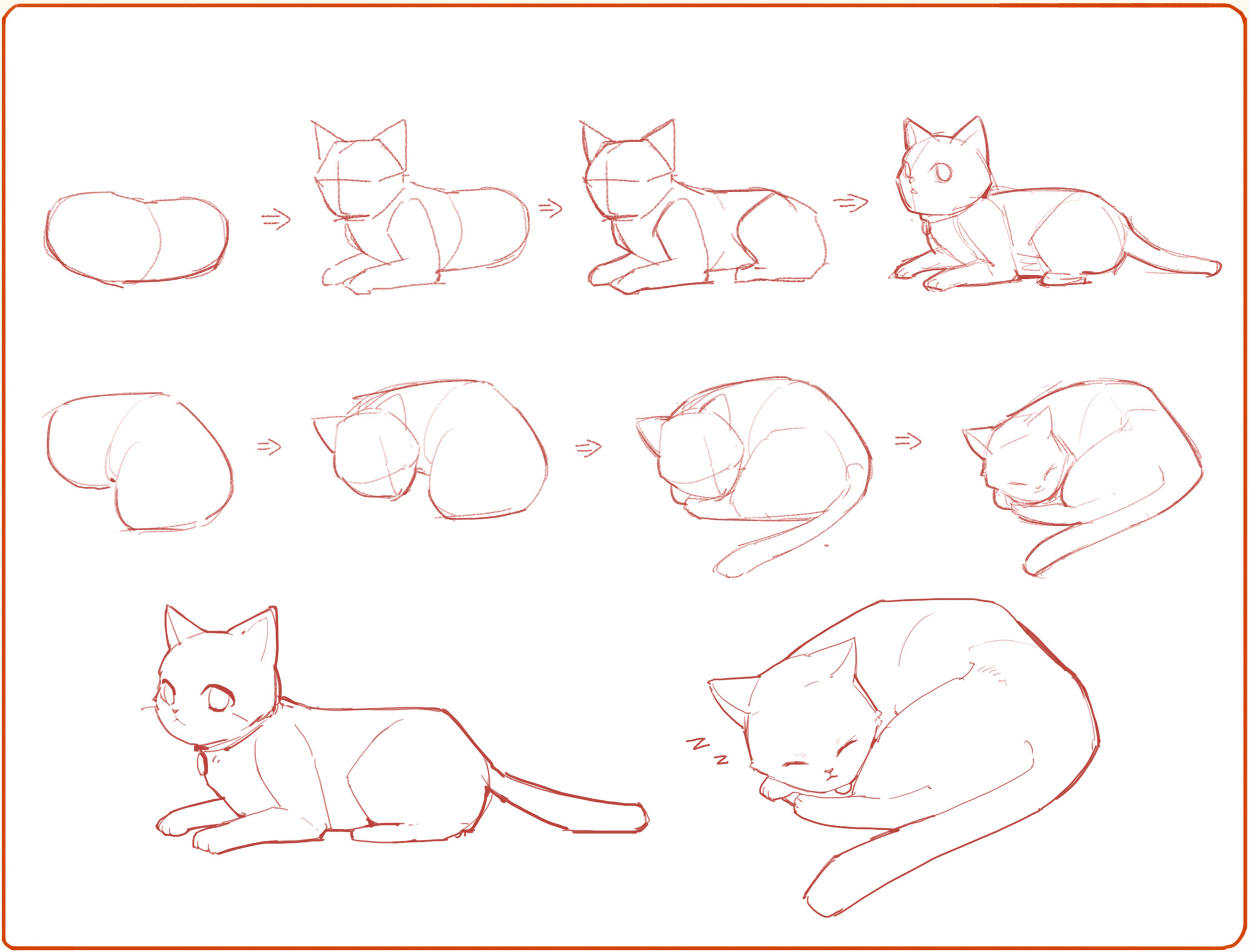 100种小猫画法图片