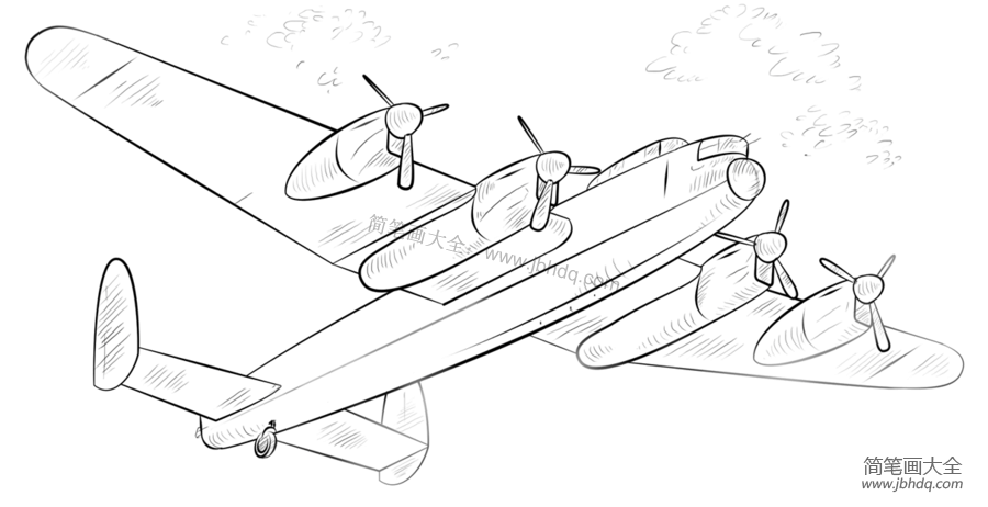 画一架轰炸机 简单图片