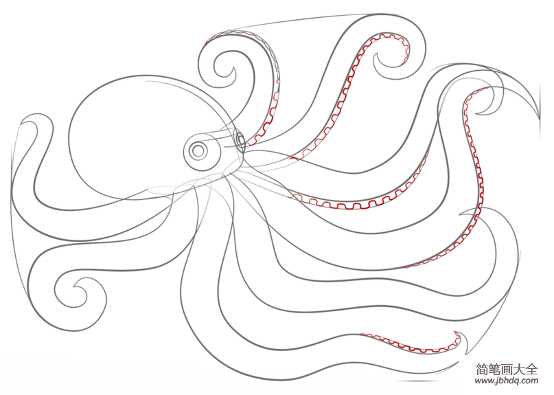 巨型章鱼怎么画 恐怖图片