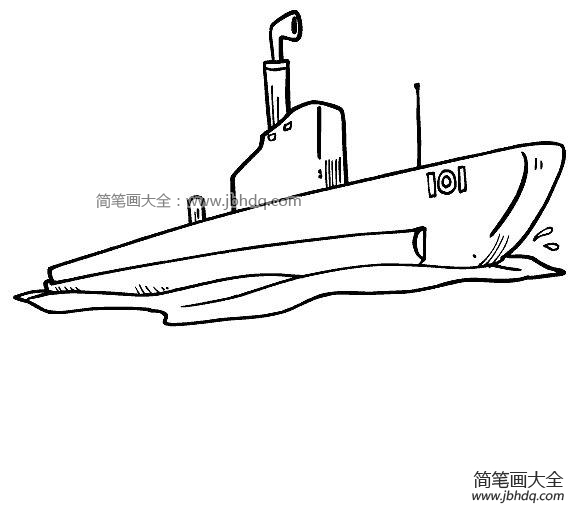 鹦鹉螺号潜水艇手绘图片
