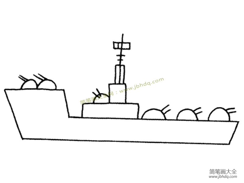 海军的战斗船怎么画图片