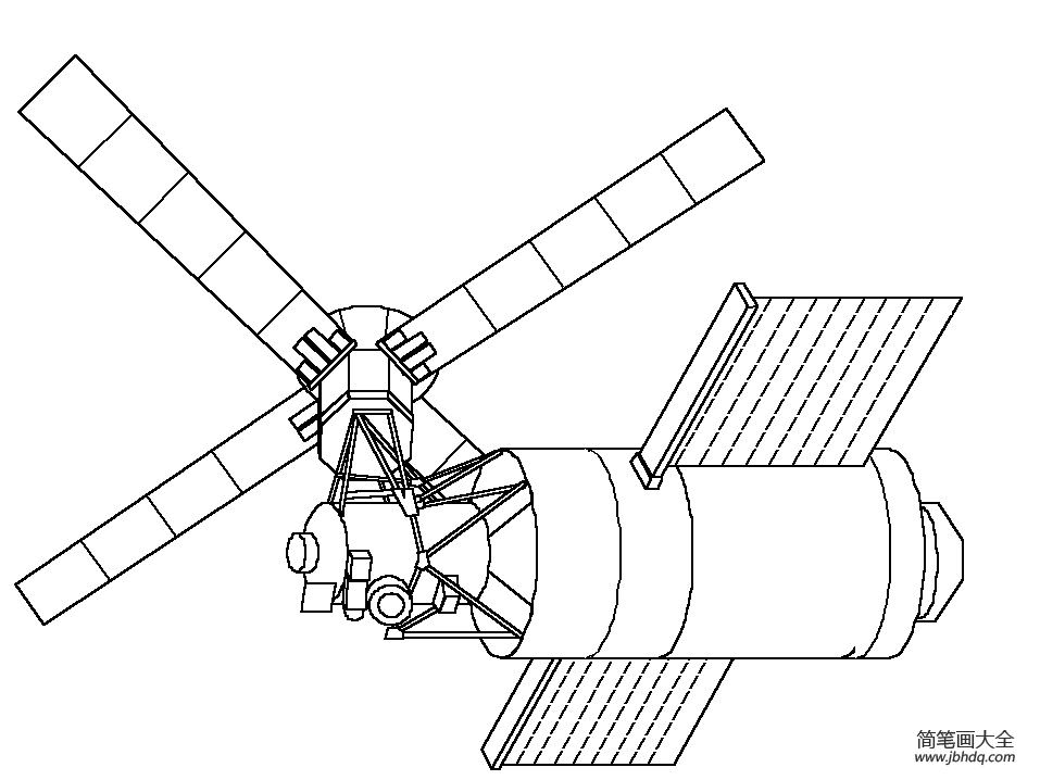 神舟13号卫星简笔画图片