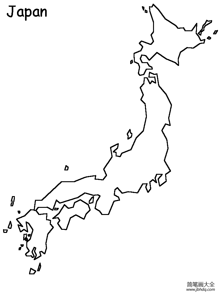 日本的简易轮廓图图片