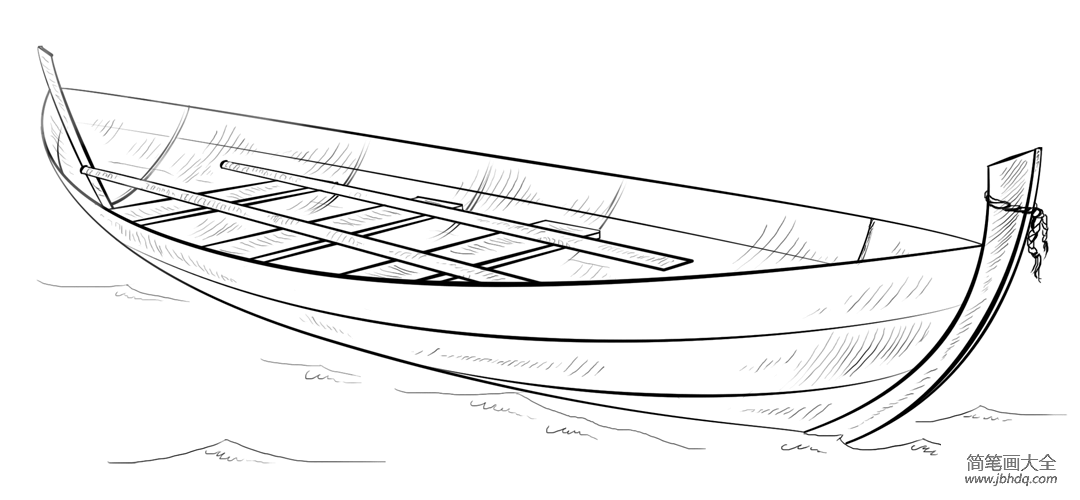 木舟线描图片