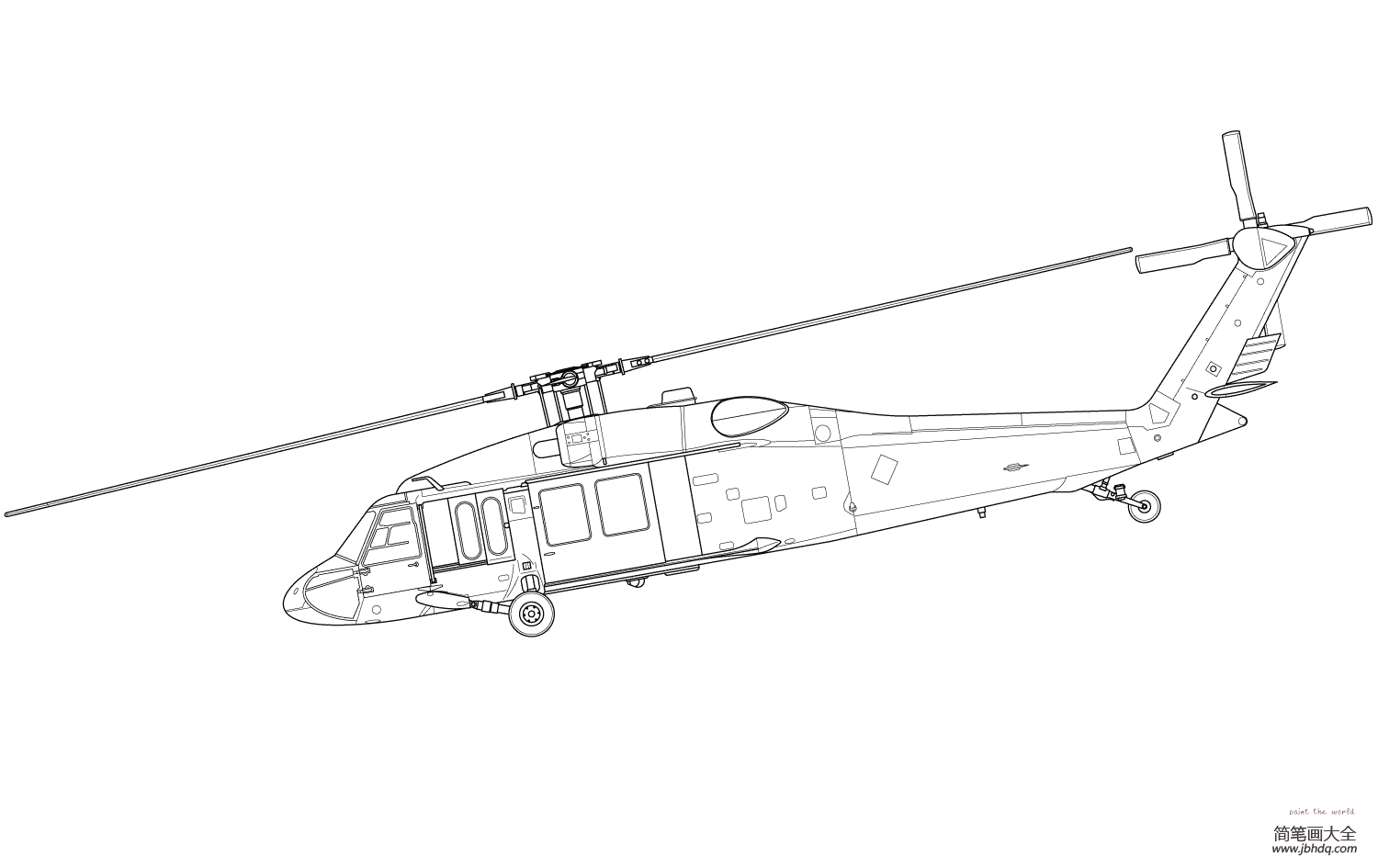战斗直升飞机的画法图片