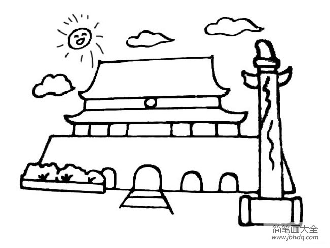 中国标志性建筑物图画图片