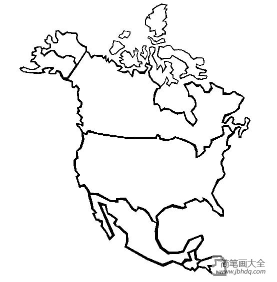 北美洲轮廓图空白图片