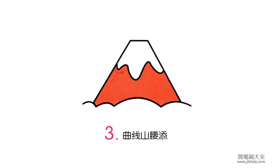 火山口简笔画图片