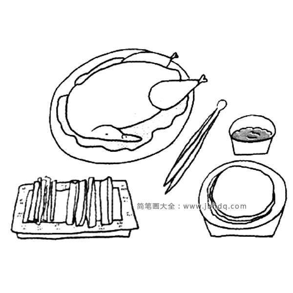 北京美食烤鸭简笔画图片