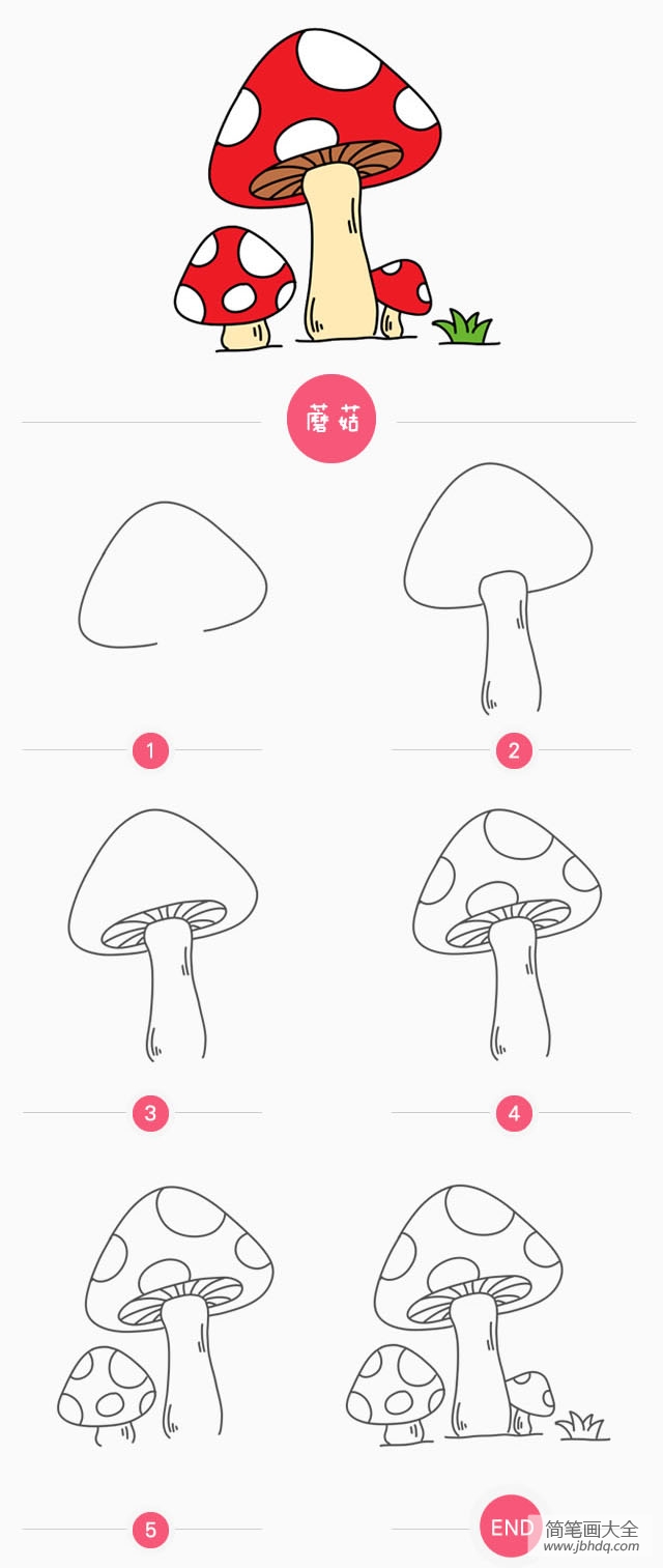 小蘑菇的画法图片