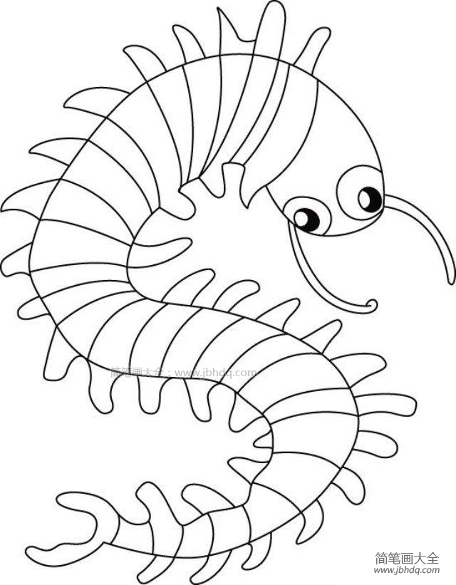 海蜈蚣简笔画图片