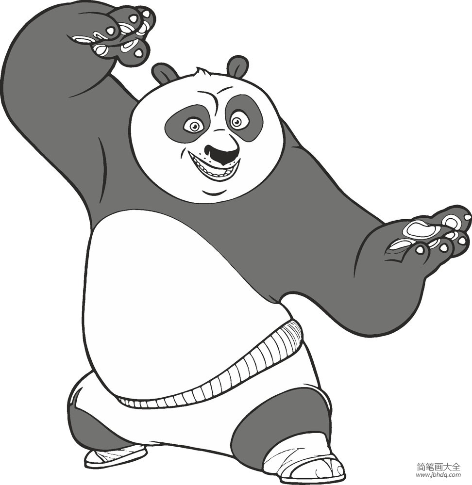 功夫熊猫简笔画卡通版图片