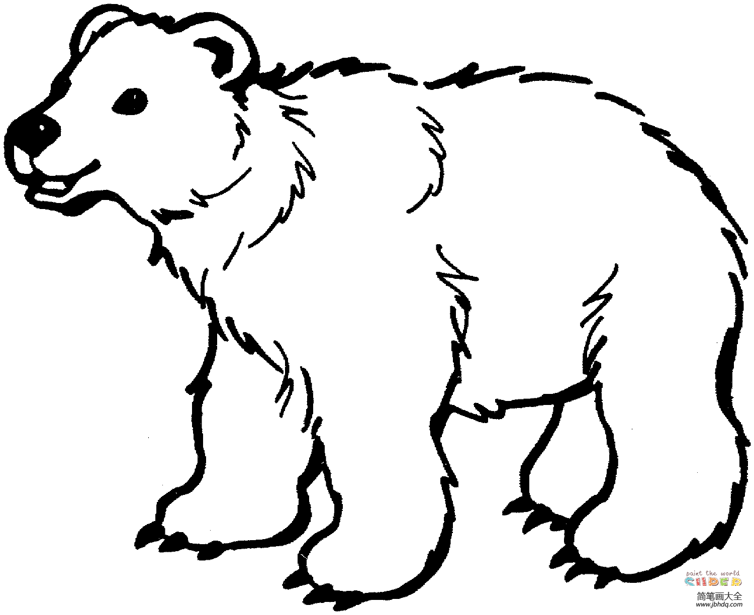 棕熊简笔画可怕图片