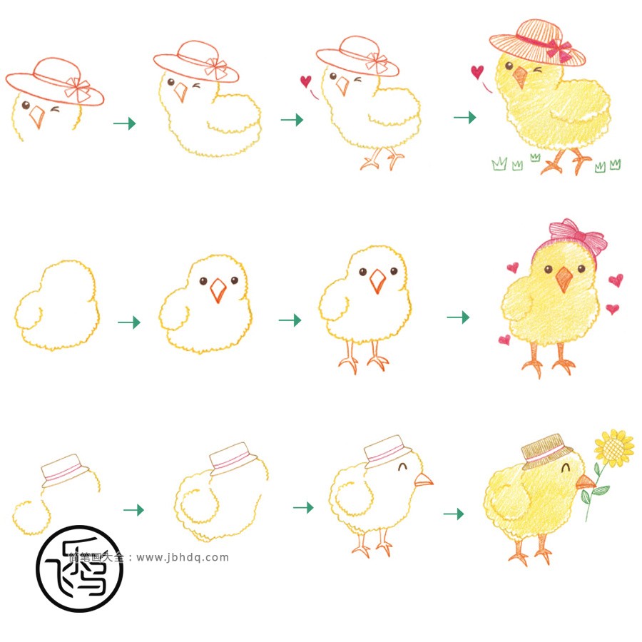画小鸡的最简单画法图片