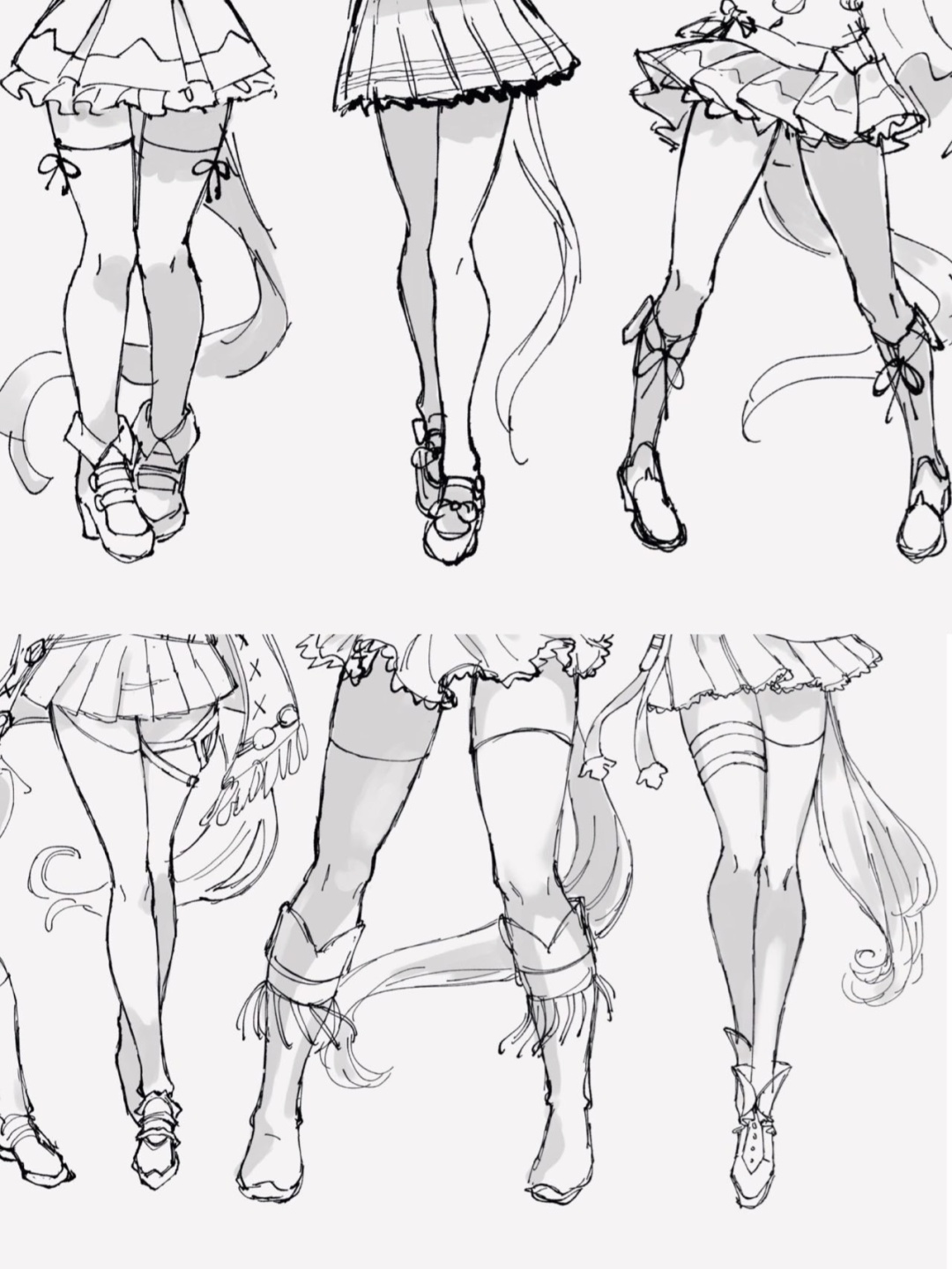 动漫女孩画法 腿部图片