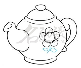 青花瓷茶壶简笔画图片图片