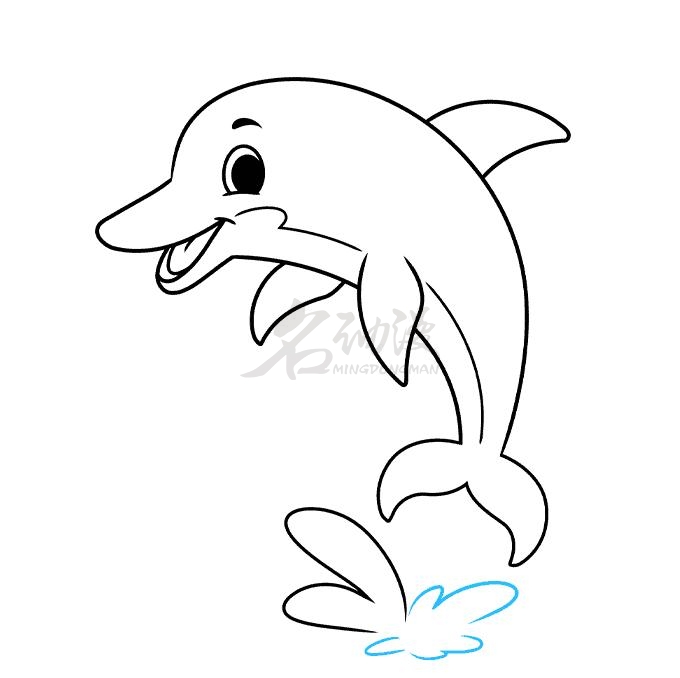 海豚简单简笔画图片