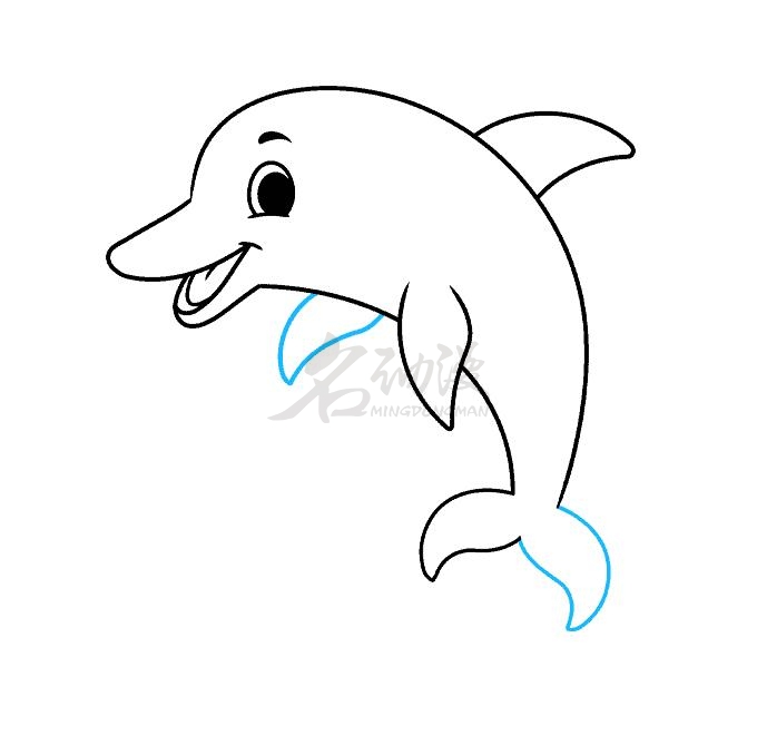海豚的简笔画 海报图片