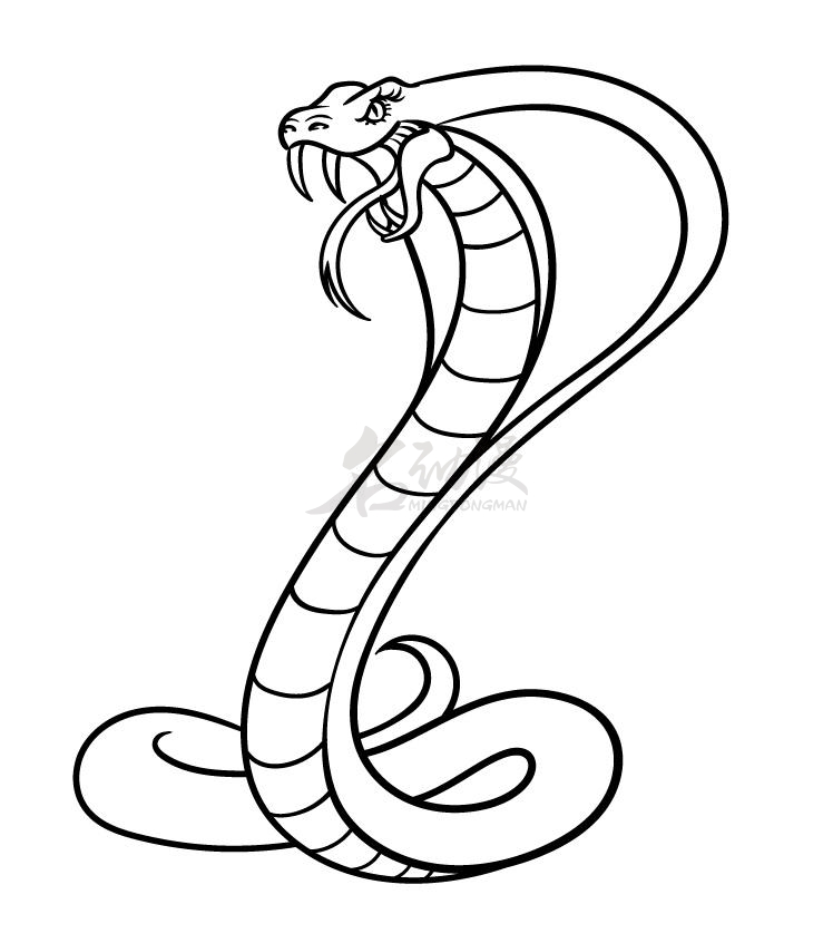 蛇简笔画 恐怖 简单图片