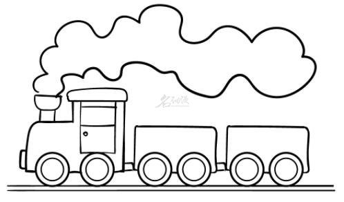 火车简单画法图片