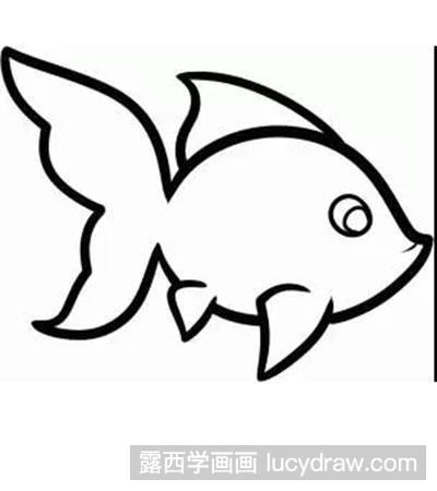 池塘里的小金鱼简笔画图片