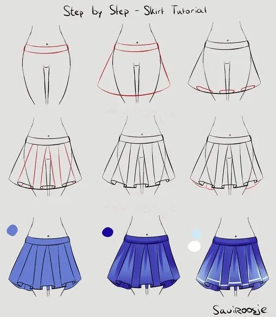 如何画漂亮的裙子步骤图片