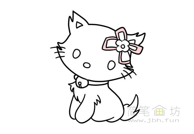 可爱的小猫简笔画涂色图片