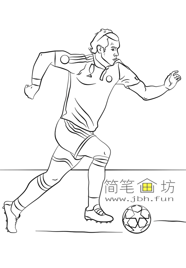 中国足球运动员简笔画图片