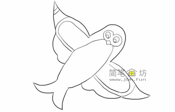 图解燕子风筝的简笔画画法步骤(4)